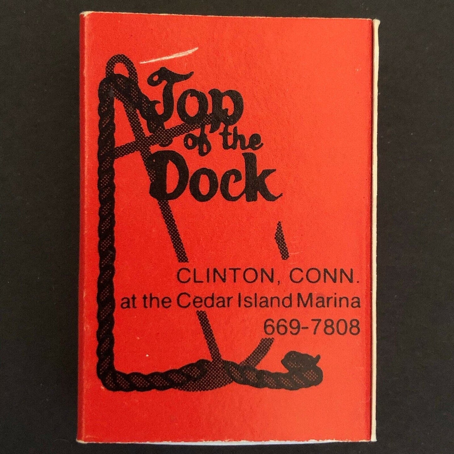 c1970's-80's Wooden Matchbox Matchbook "Top of the Dock" Clinton, CONN