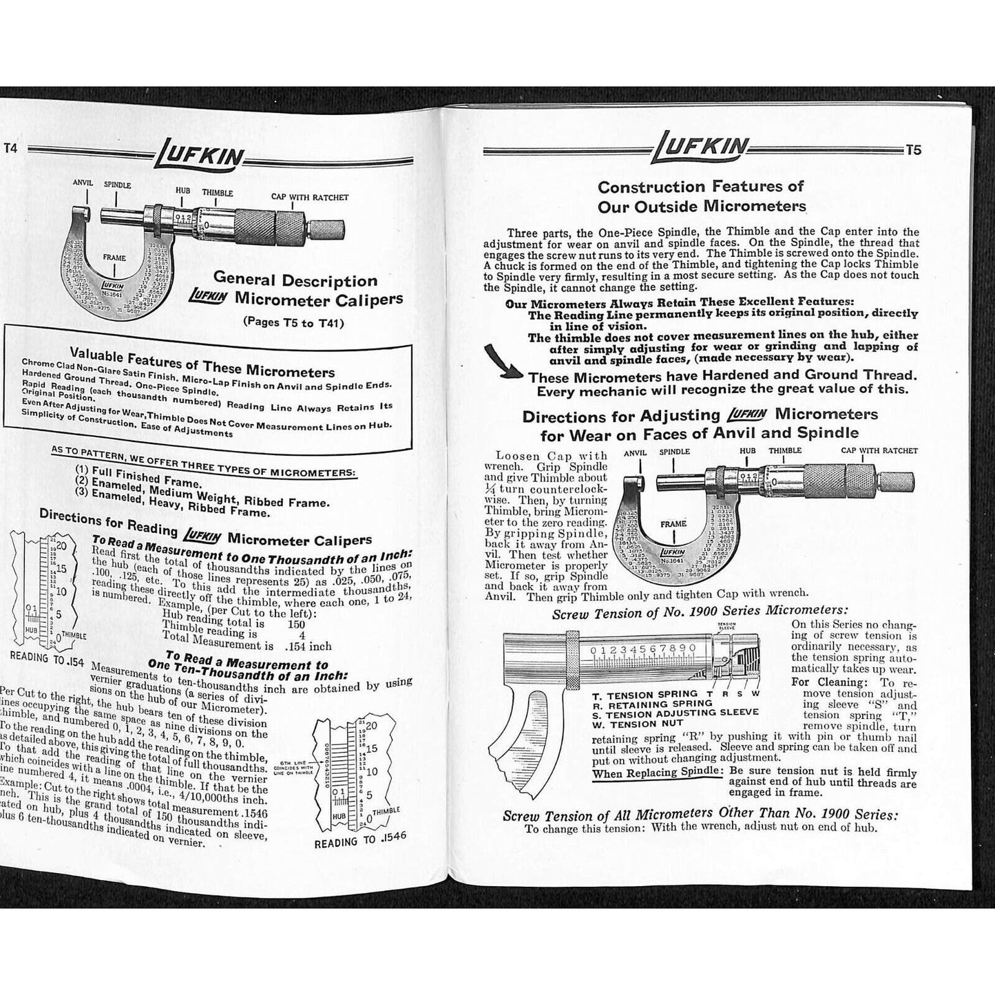 Vintage c1949 Lufkin Precision Tools Catalog No. 7 - 144pp. VGC