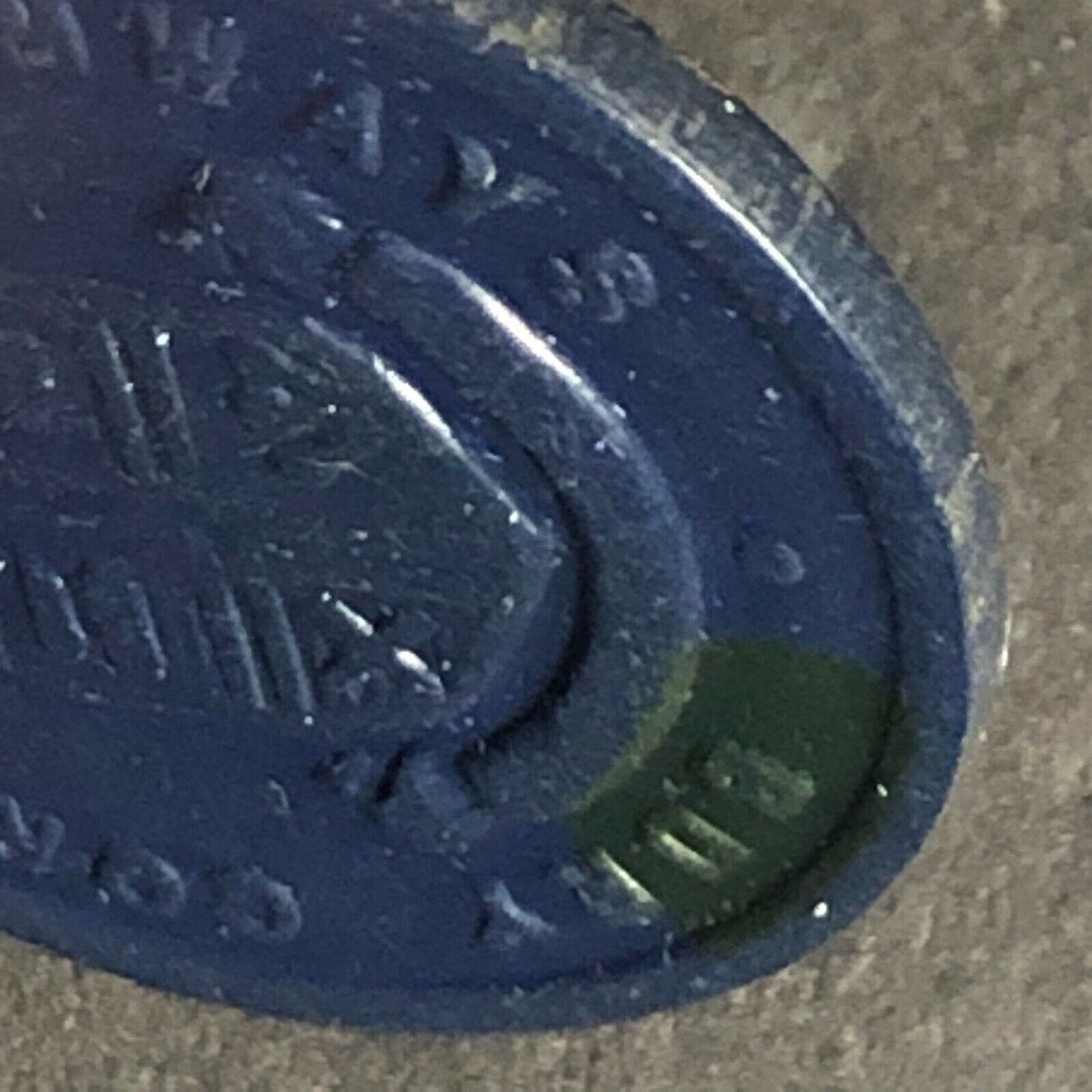 Bury Transport England Plastic Token Deep Blue / Black 1/2 D 21mm c50's-60's