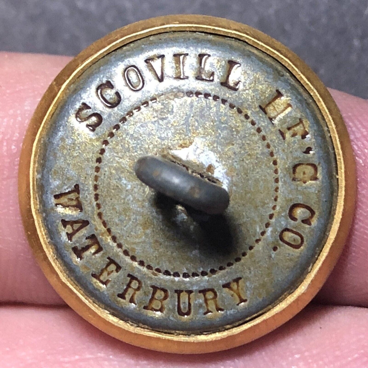 New York New Haven Hartford NH Railroad Brass Uniform Button 3/4" dia Scovill