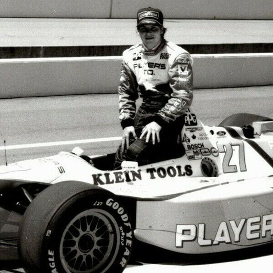 Jacques Villeneuve Indy 500 Winner 1995 8 x 10 Glossy B&W Photograph VGC