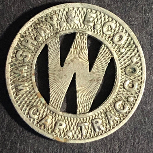 Wash. RY. & E. Co. Cap. Trac. Co. WM One Fare Dist. of Col. 2 Token - 16.5mm