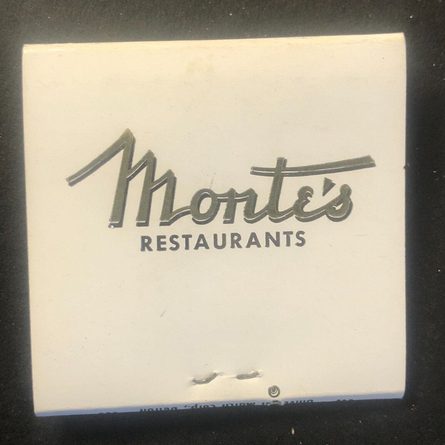 Monte's Restaurants Chicago Vintage Full Matchbook c1960's-73 Scarce