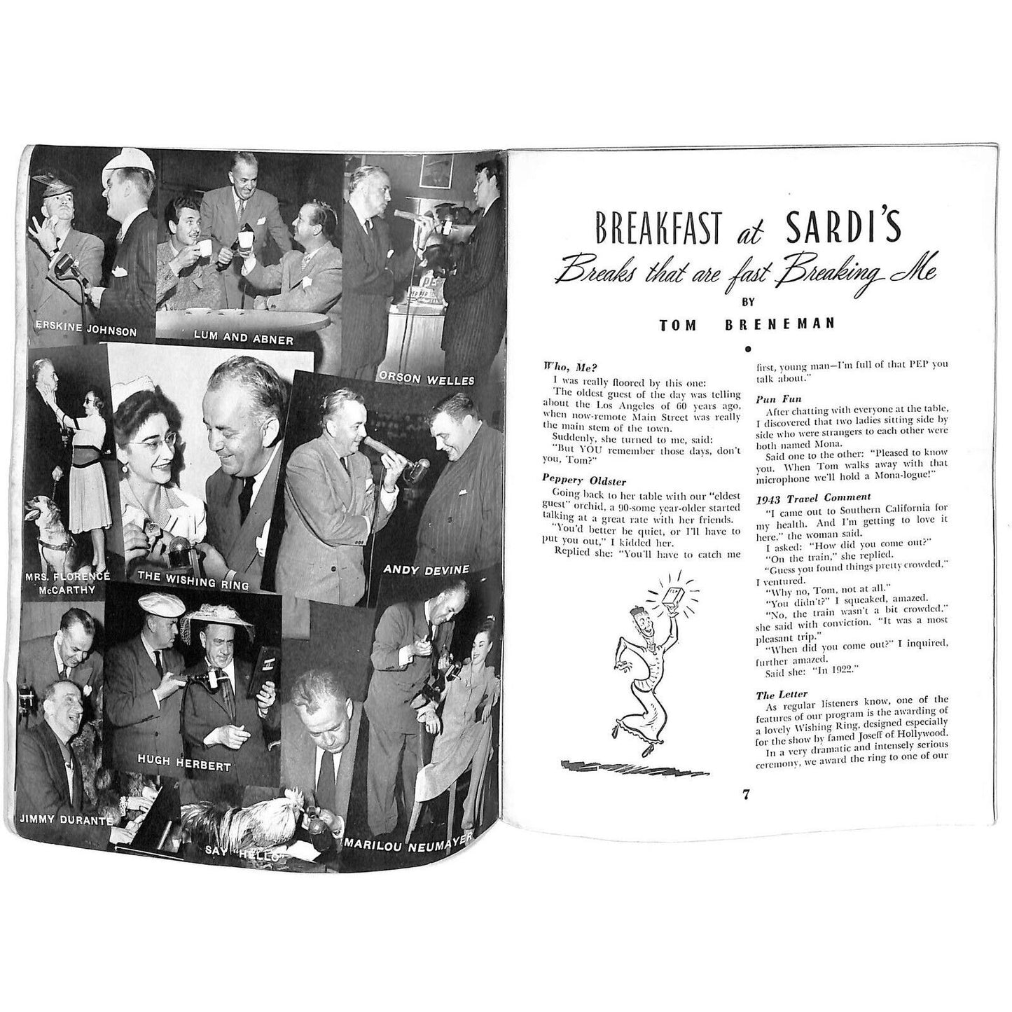 Kellogg's "200,000 for Breakfast" Tom Breneman Celebrity Comedy Booklet 1943 44p