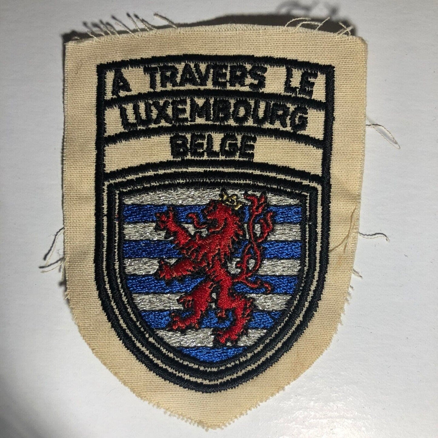 A Travers Le Luxembourg Belge Vintage Embroidered Patch c1960's-70's