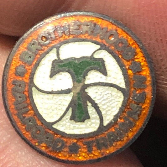 Brotherhood of Railroad Trainmen Tri-Color Enameled Lapel Pin 3/8" dia.