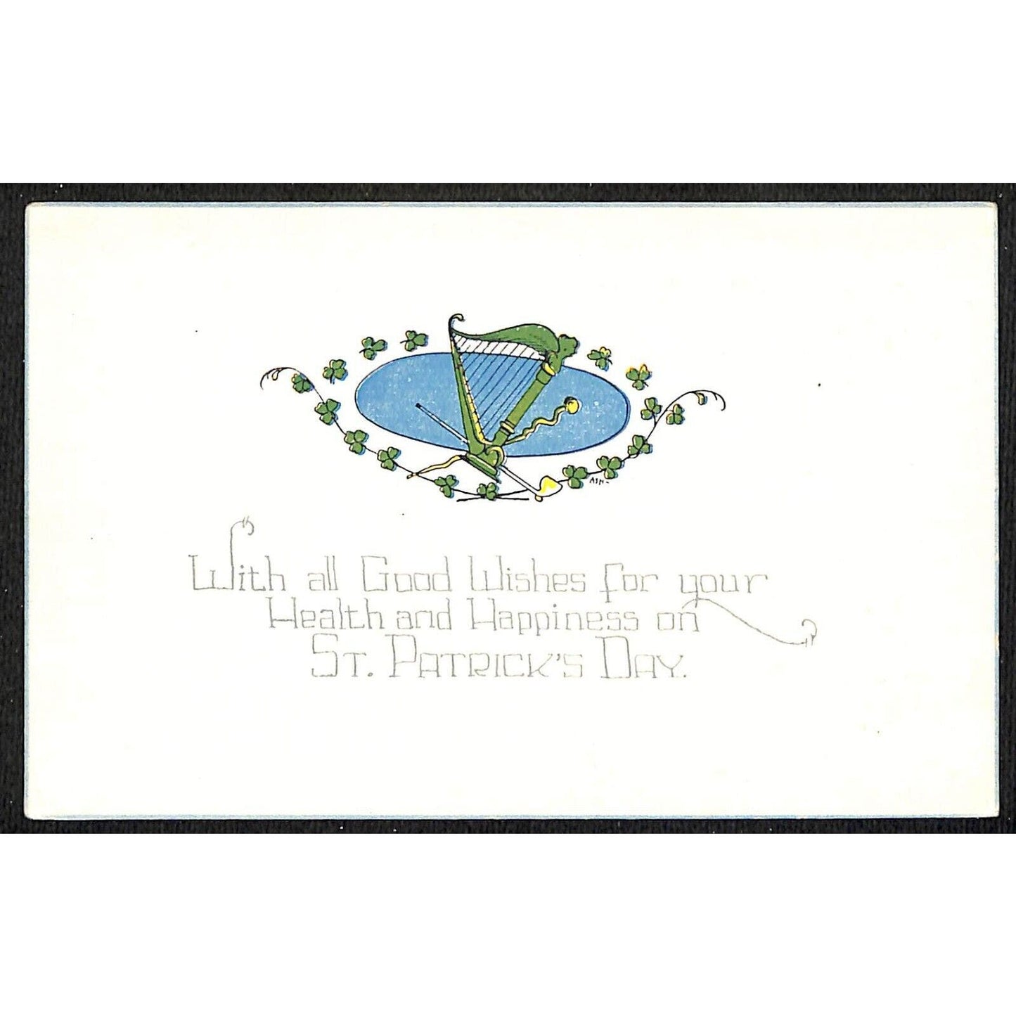 St. Patrick's Postcard "With Good Luck Wishes.." NP 1910 / Ash (Artist)