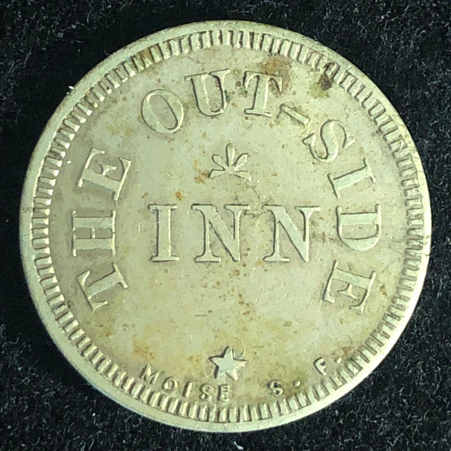 The Out-Side Inn (Unknown / Maverick) Token 24mm c1900 - 1930's Scarce