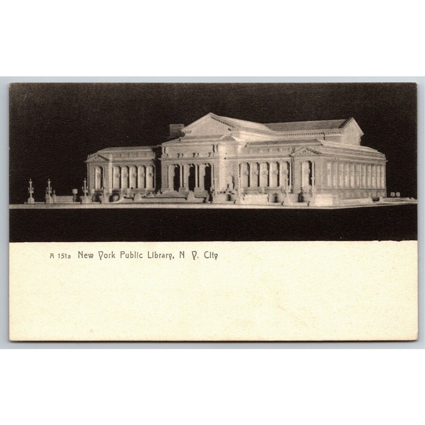 Vintage New York City NYC Postcard Public Library c1905-07 Rotograph