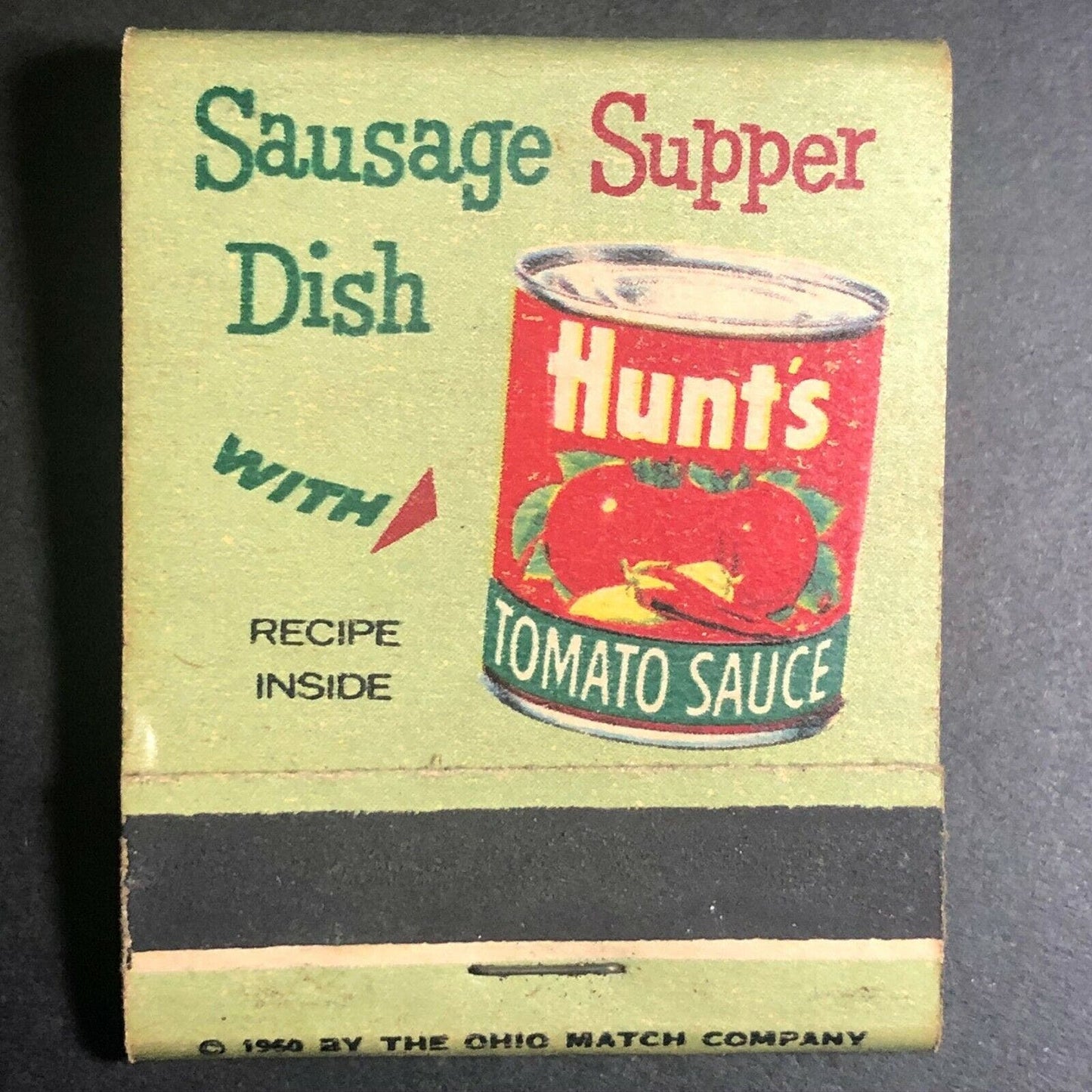 1960's Full Matchbook - Hunt's Tomato Sauce w/Sausage Supper Dish Recipe