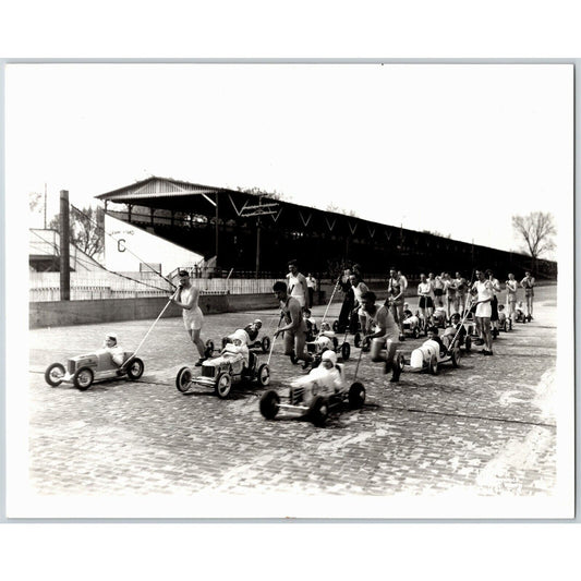 1940's Indy 500 Style Kids Mini Race Cars 8x10 Glossy B&W Repro on Kodak Paper