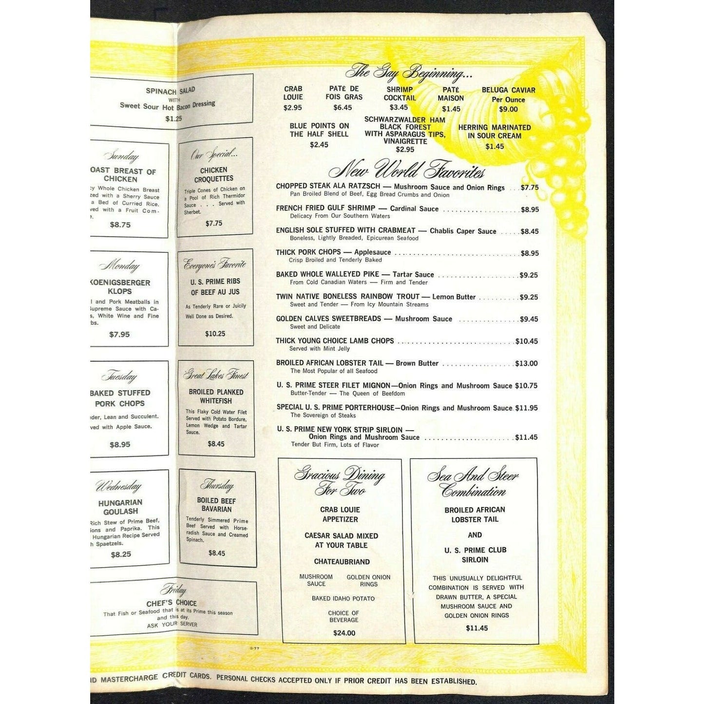 Karl Ratzsch's Restaurant Menu Milwaukee Scarce Vintage German 1977