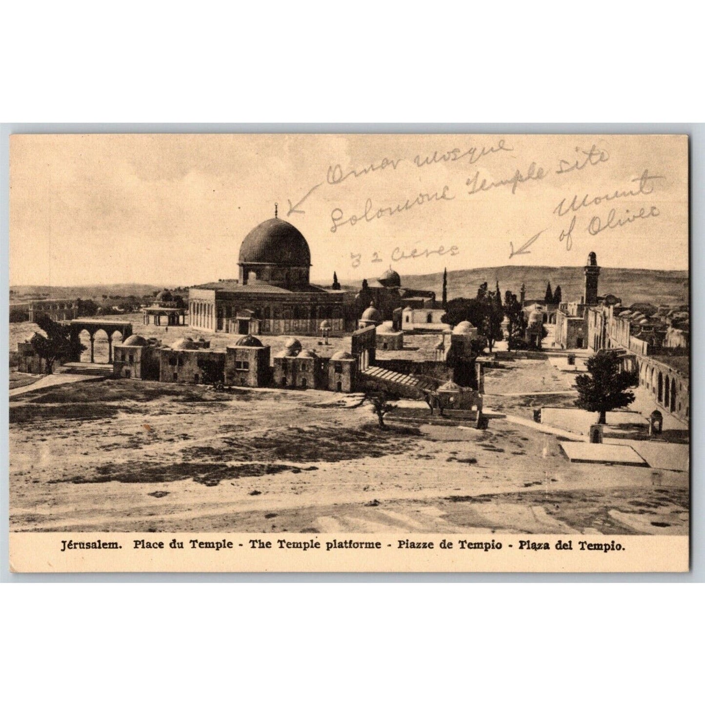 c1907-15 PPC Jerusalem "The Temple Platforme" Vintage Postcard