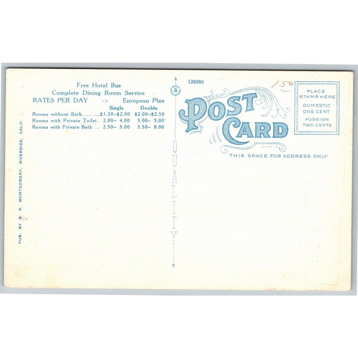 Hart Brothers Hotel Rosslyn & Annex Los Angeles Postcard NP c1930's Heart / Rate