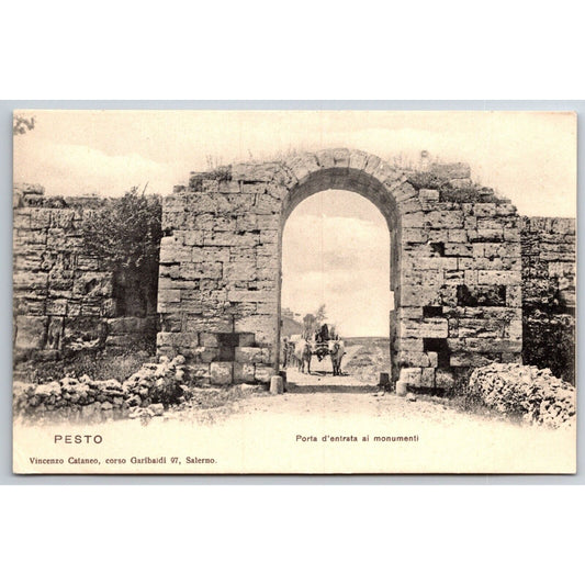 Italian Postcard Pesto "Entrance Door to the Monuments" RPPC 1901-1907 NP VGC