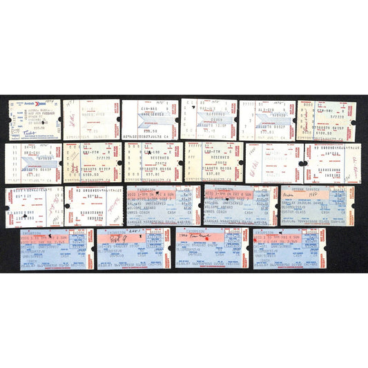 Amtrak Ticket Stubs 21pcs. of Mostly 1978-86