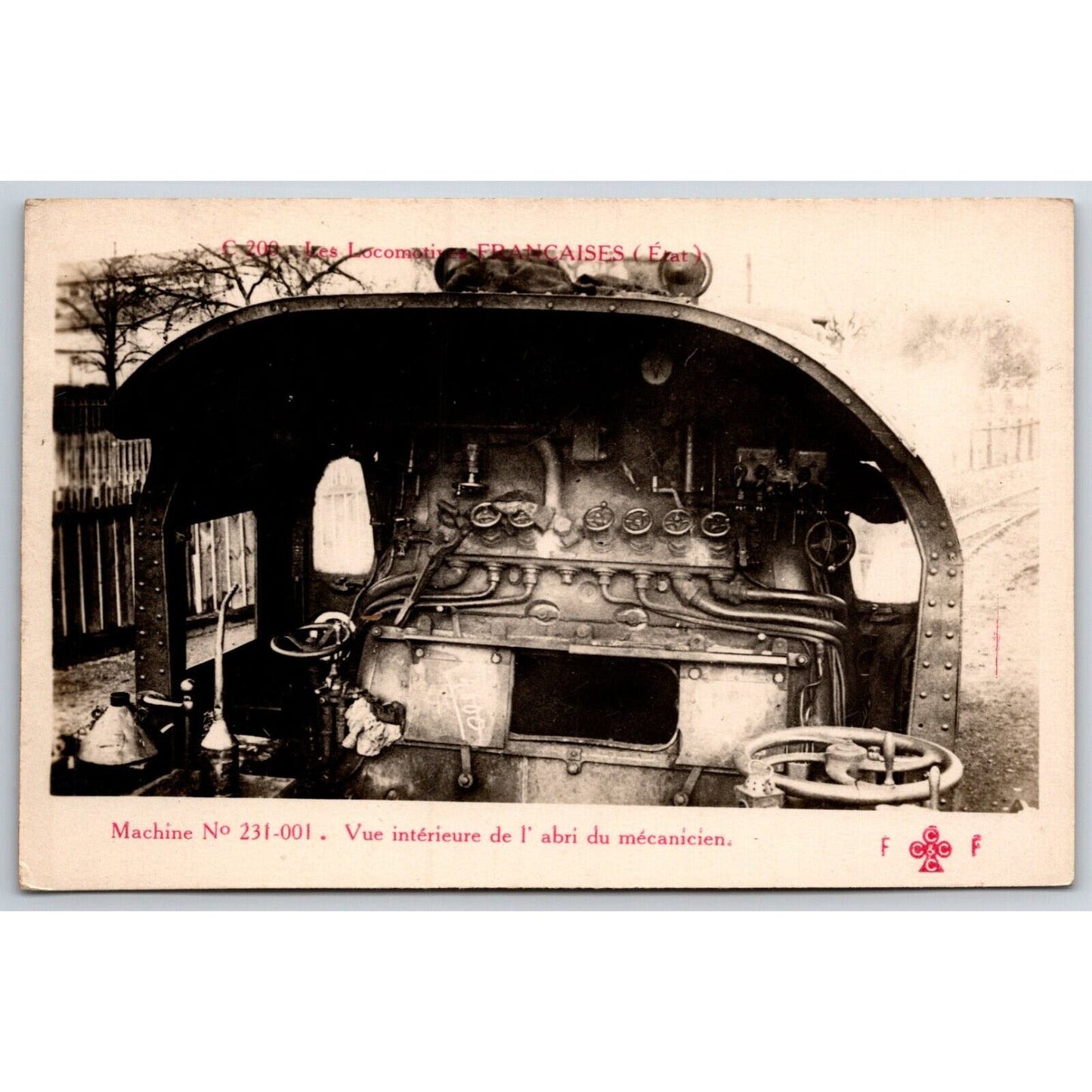 French Railroad RPPC* Postcard Machine 231-001" C 200 c1910 F. Fleury
