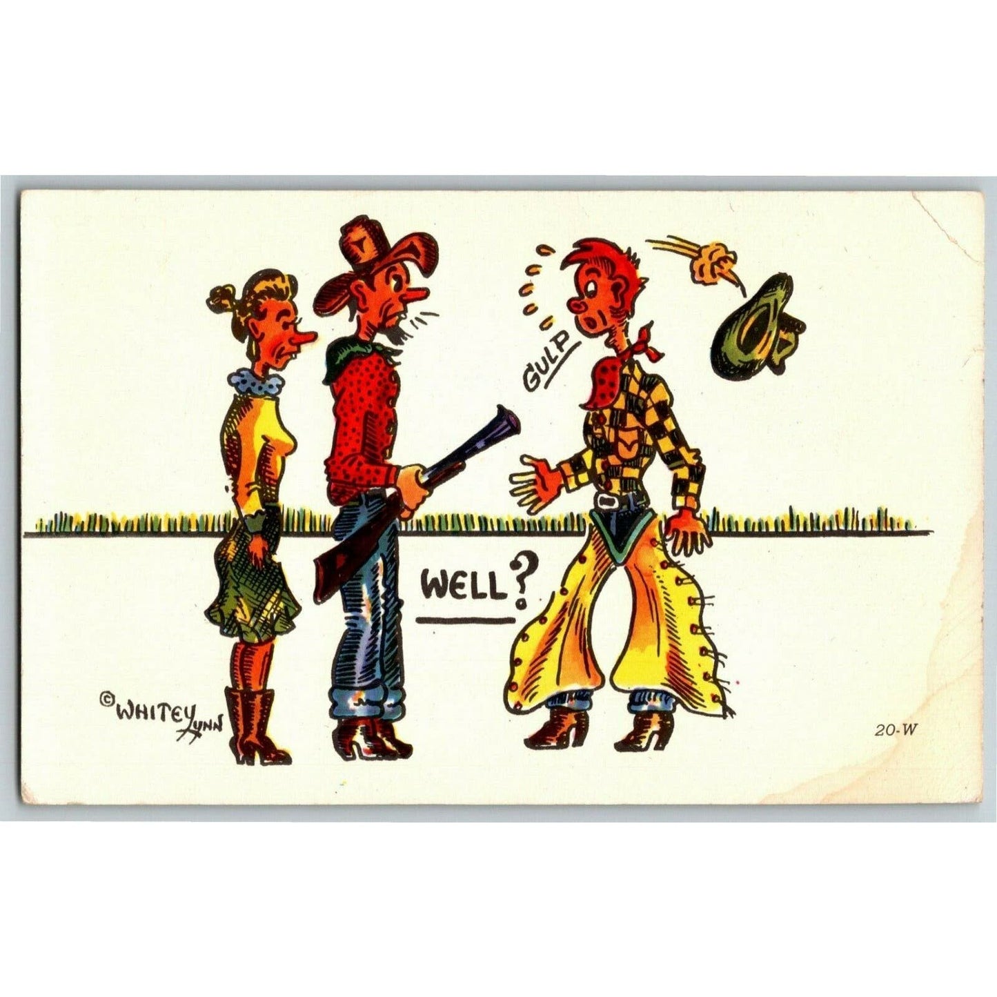 c1970's Cowboy Humor - "Well" Vintage Postcard