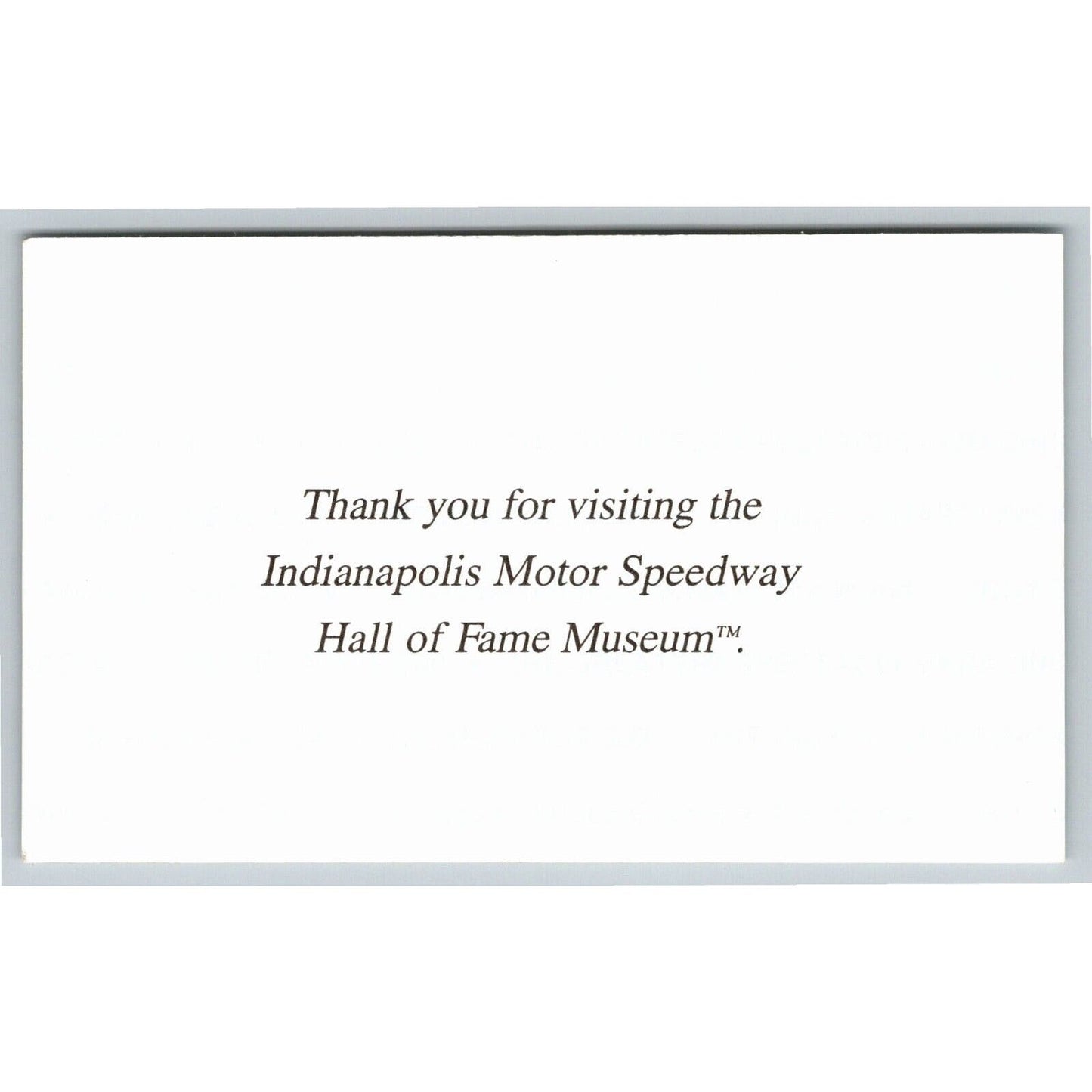 c1990's Indy 500 Hall of Fame Museum Pass Ticket Card Indianapolis IMS #066613