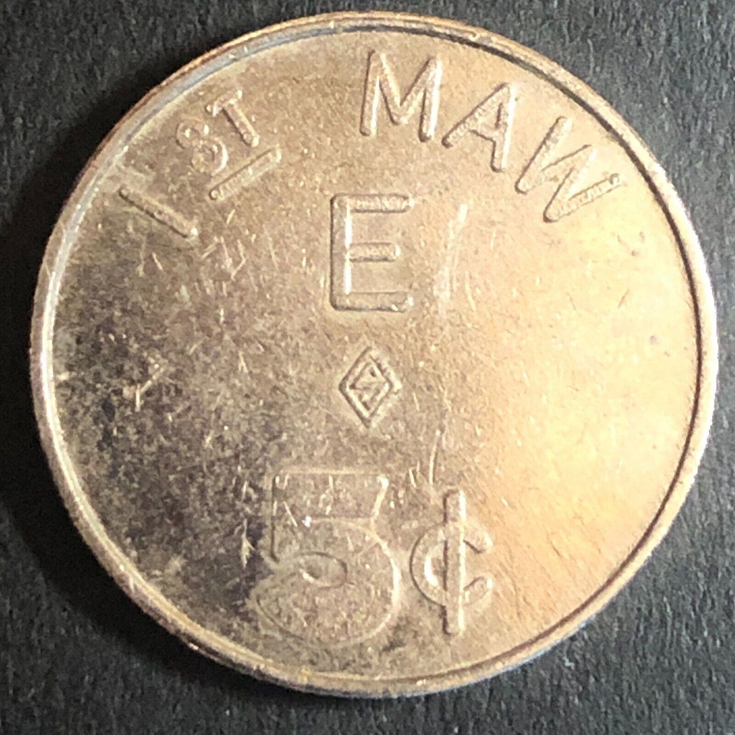 Vietnam Trade Token Military 1st MAW "E" (Danang Marble Mountain) 5c 21mm