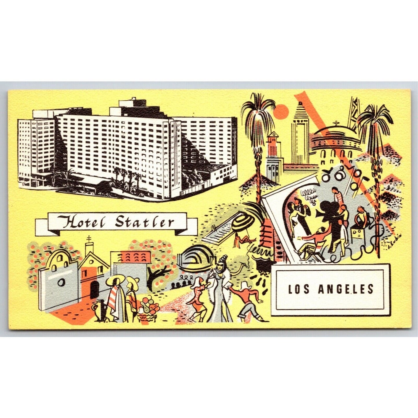 New Hotel Statler Los Angeles Postcard NP (Hotel Opened in 1952)