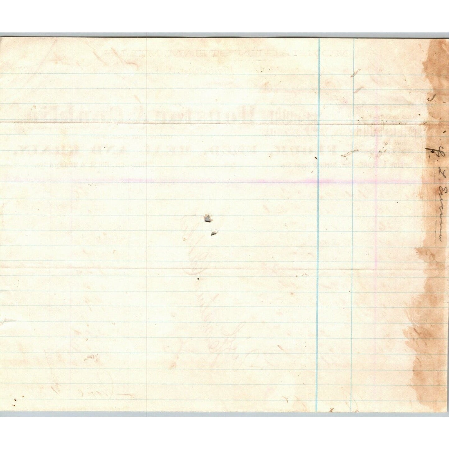 Houston & Conklin 1878 Letterhead Middletown, LI, NY Flour Feed Meal Grain Mills