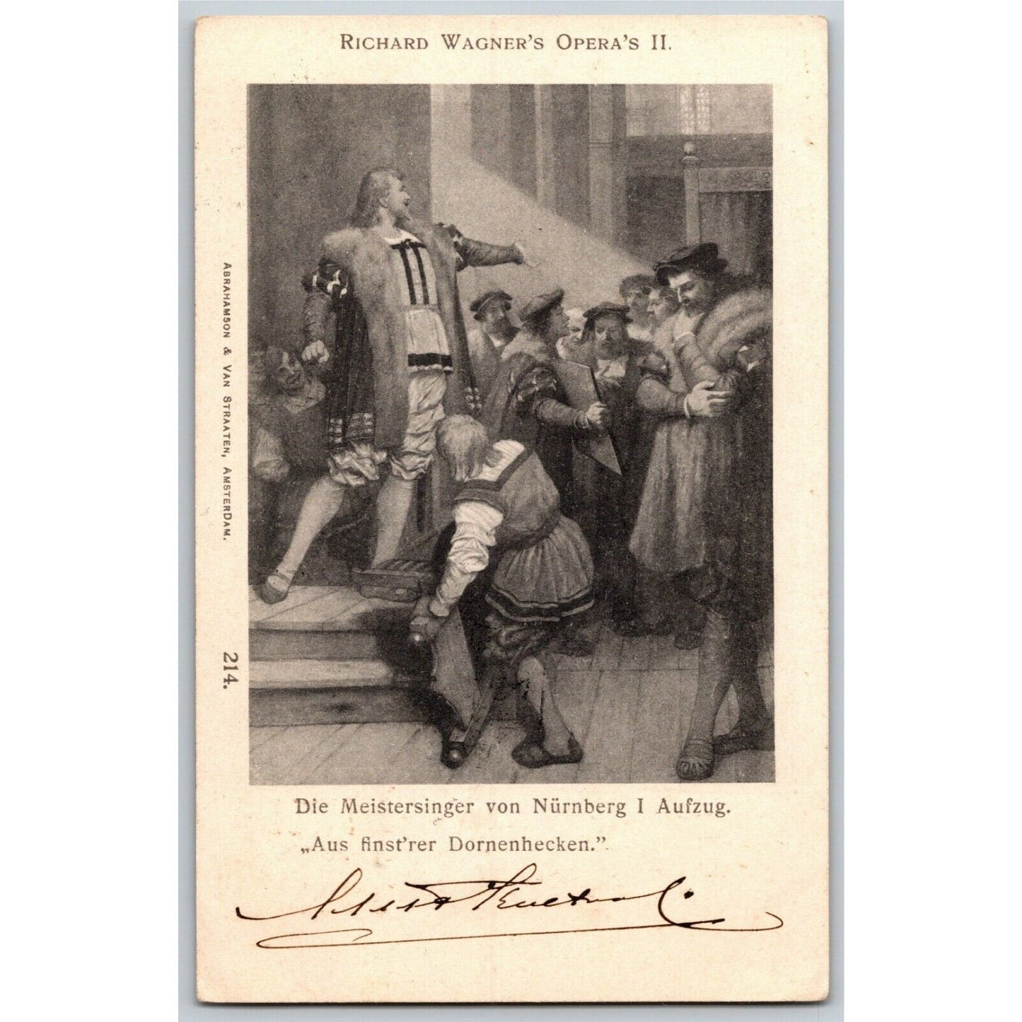 Vintage c1902 Postcard - Composer Wagner Opera Die Meistersinger von Nürnberg