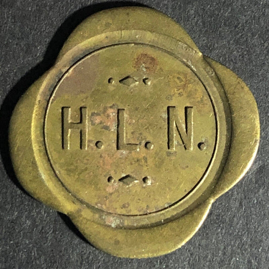 H.L.N. (H.L. Nicholas Waverly, NY) G/F 5c In Trade Brass Token Scalloped 22mm