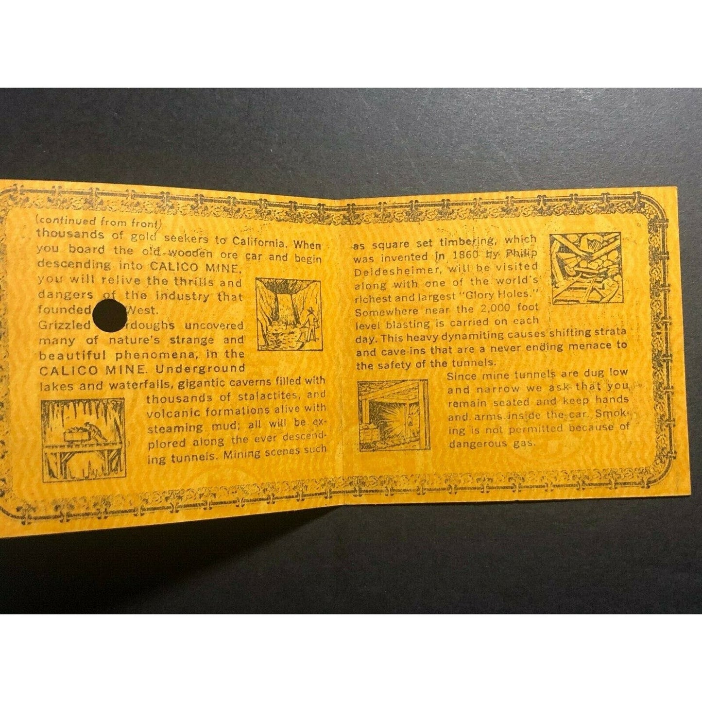c1960's-70's Knott's Berry Farm Ghost Town Calico Mine Co. 50c Admission Ticket