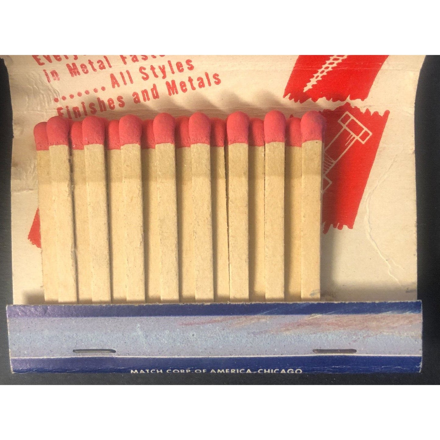 Sterling Bolt Co. Chicago Vintage 3/4 Full Matchbook c1950 - 1960