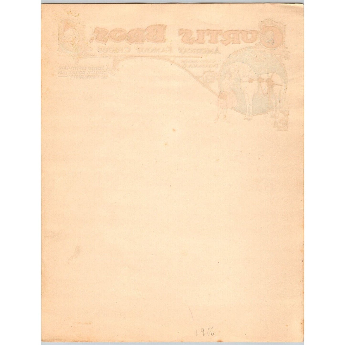 Curtis Bros. America's Famous Circus Letterhead c1930's Scarce