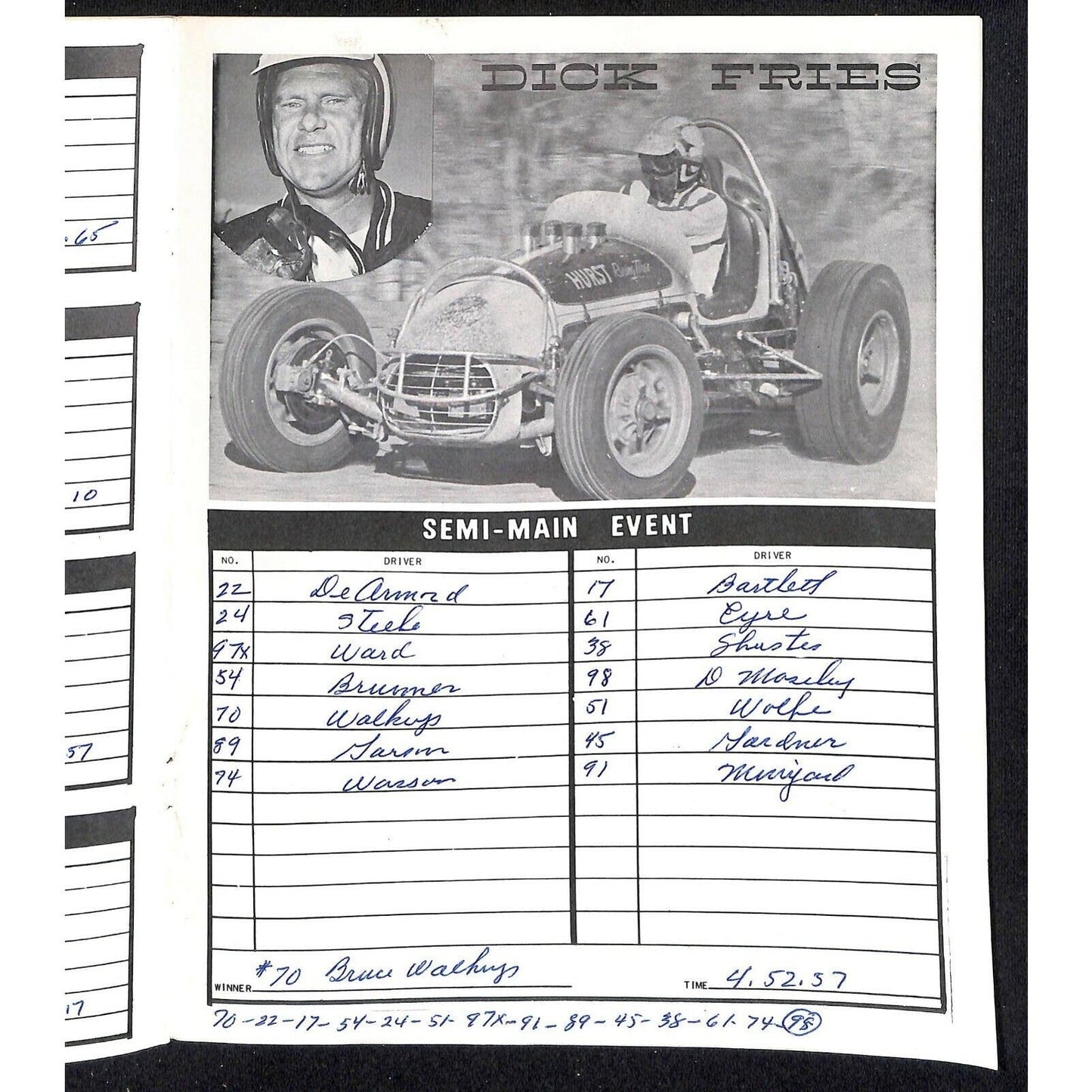 Scarce 7/30 1966 Sprint Car Auto Racing CRA Program Whiteman Speedway 16pp.