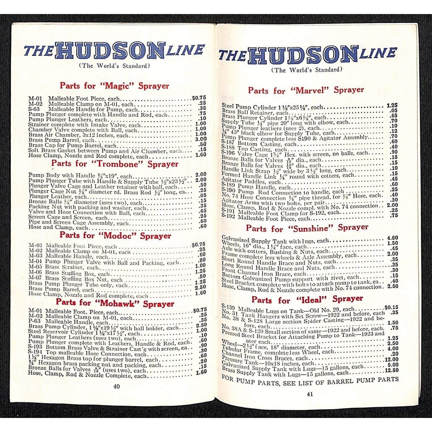 Hudson Sprayers Catalog Booklet 1926 44pp Illustrations Prices Part Nos. Scarce