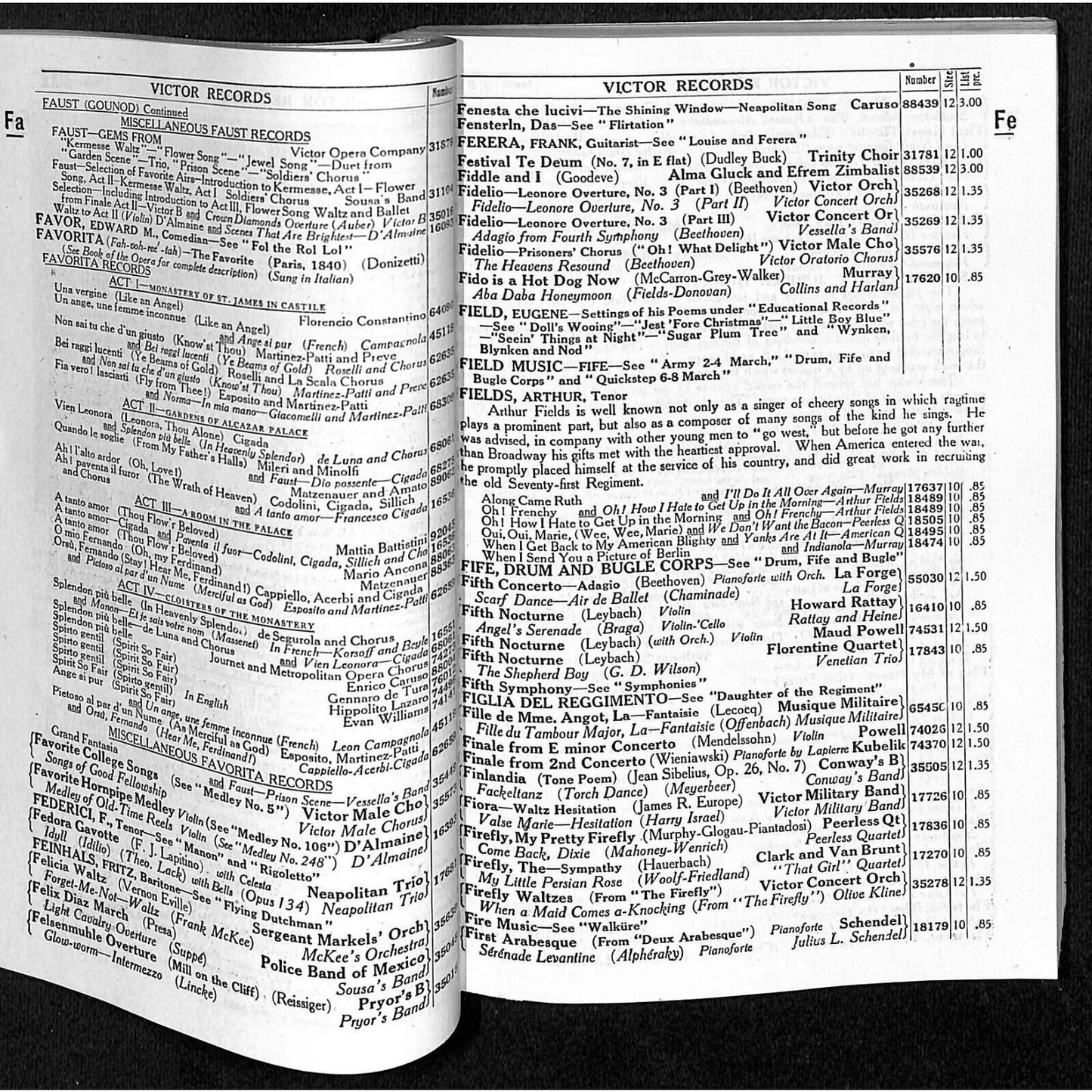 1919 Catalogue of Victor Records Talking Machine 200+pp w/ Red Seal Section