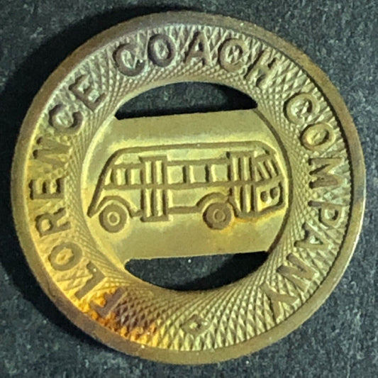 Lorence Coach Company (SC) Brass G/F One Fare Transit Token 16mm Scarce