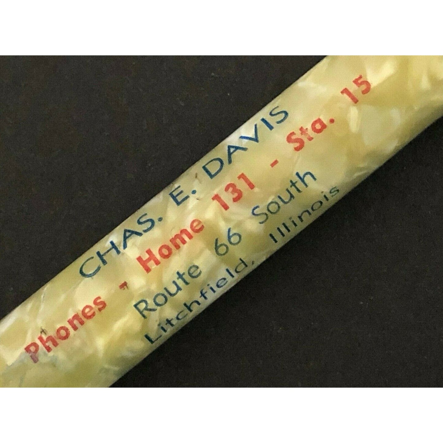 c1940's-50's Standard Oil Rt. 66 Chas. E. Davis Litchfield, IL Mech. Adv. Pencil