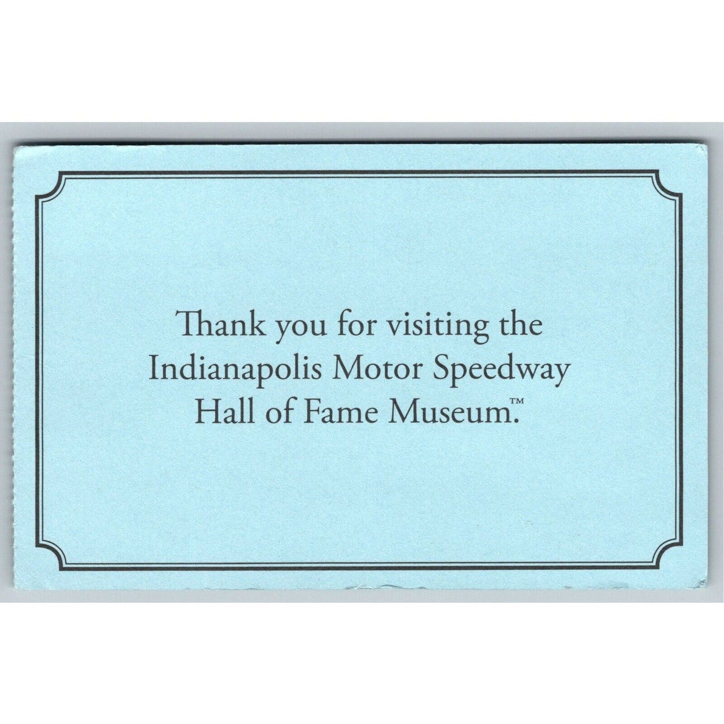 c2000's Indy 500 Hall of Fame Museum Pass Ticket Card Indianapolis IMS #22379