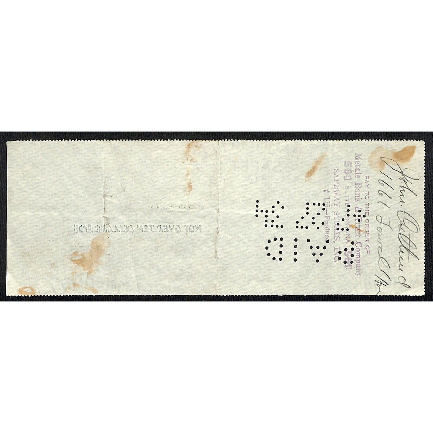 Butte Carriage Works Montana 1934 Bank Check w/Automobile Art