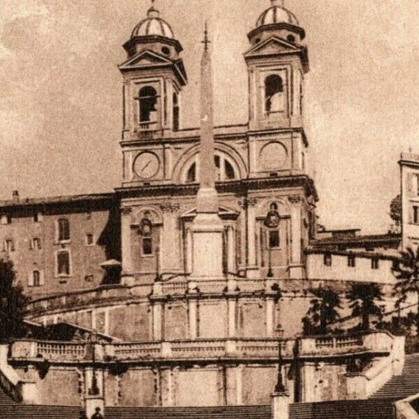 Roma - Trinità dei Monti - Vintage Postcard NP