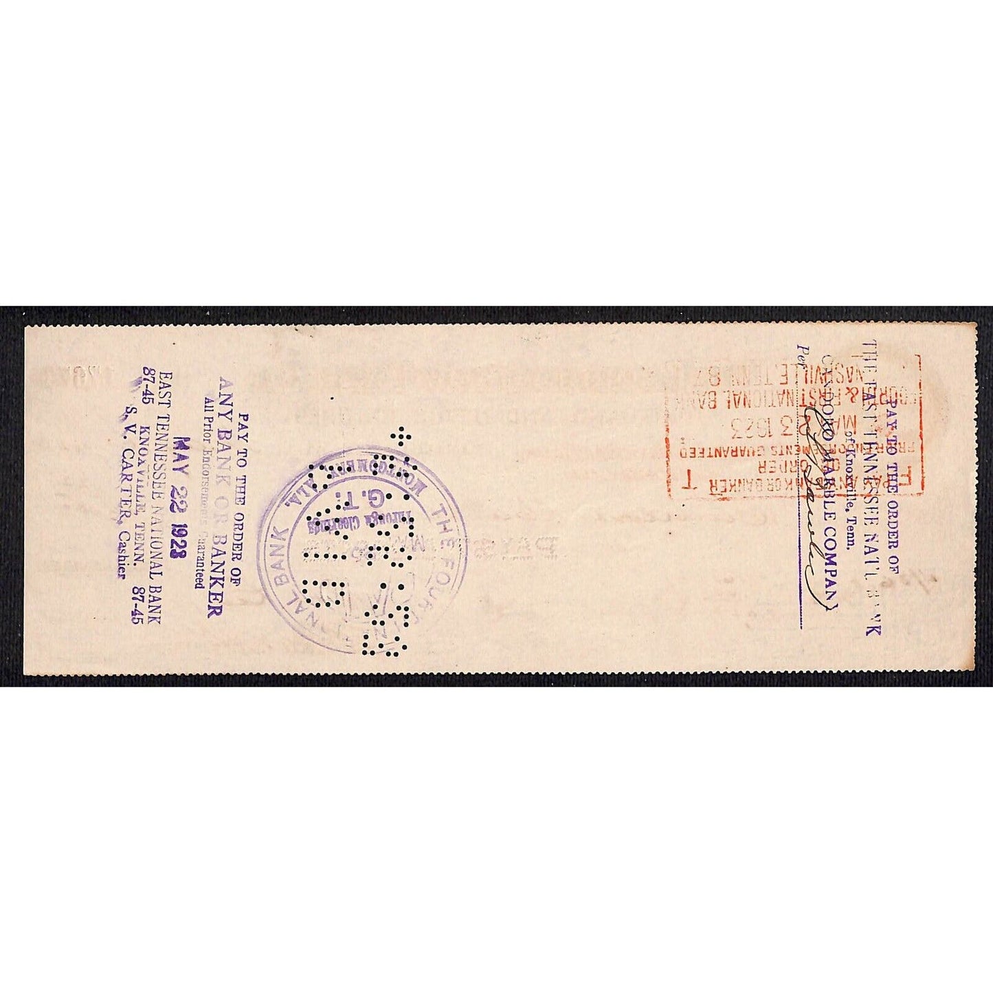 Montgomery, ALA. "The Georgia Show Case Co." Bank Store Fixtures 1923 Bank Check