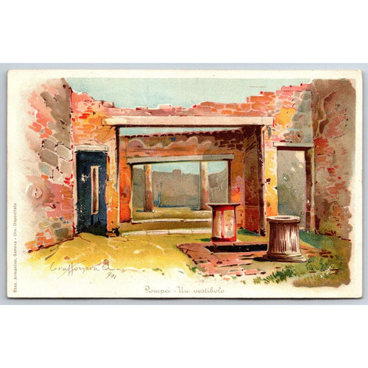 Italian Postcard Pompeii "A Vestibule" c1901-1907 NP VGC