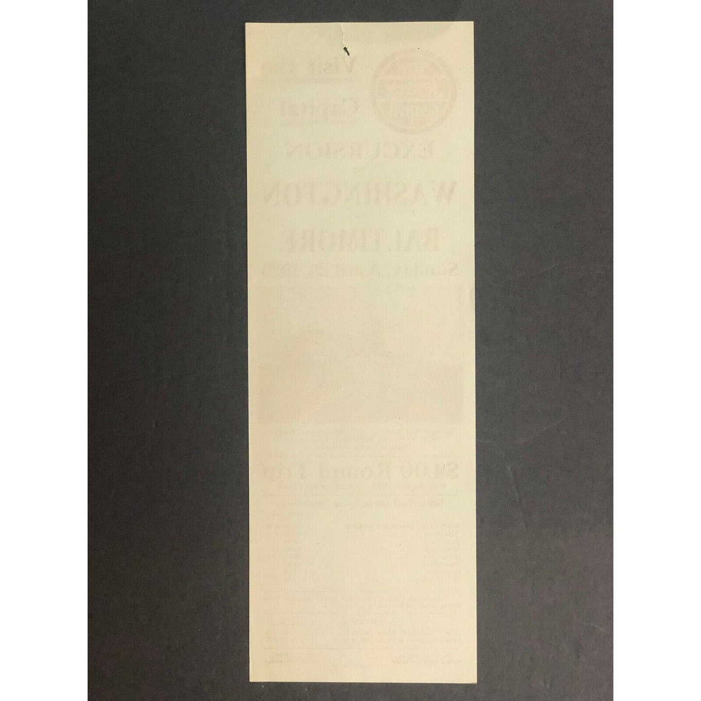 Vintage 1920 New Jersey Central RR Broadside "Visit the Capital" Excursion