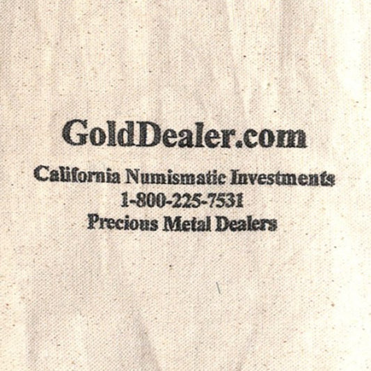 California Numismatic Investments GoldDealer.com Sturdy Cotton Coin Bag VGC