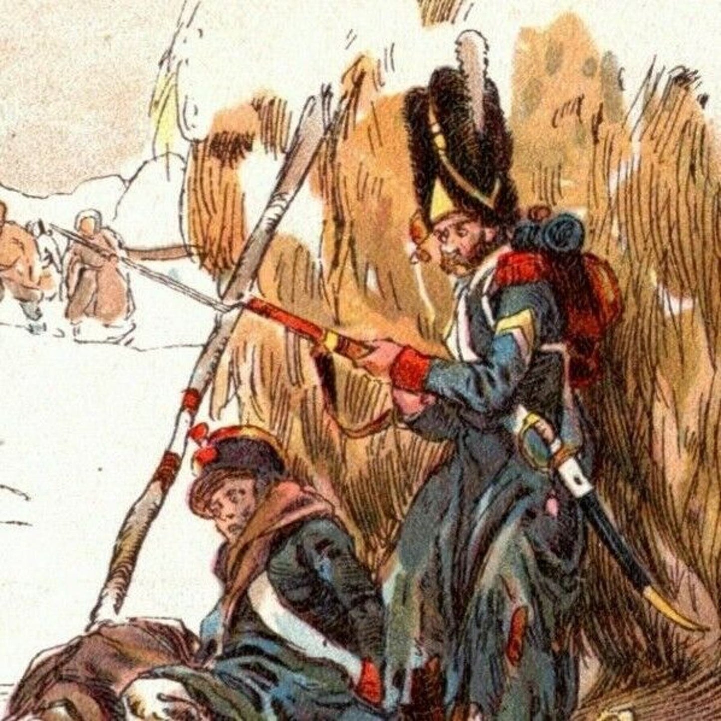 c1907-16 Ukrainian Postcard - Napoleon "The Old Guard Does Not Give Up"