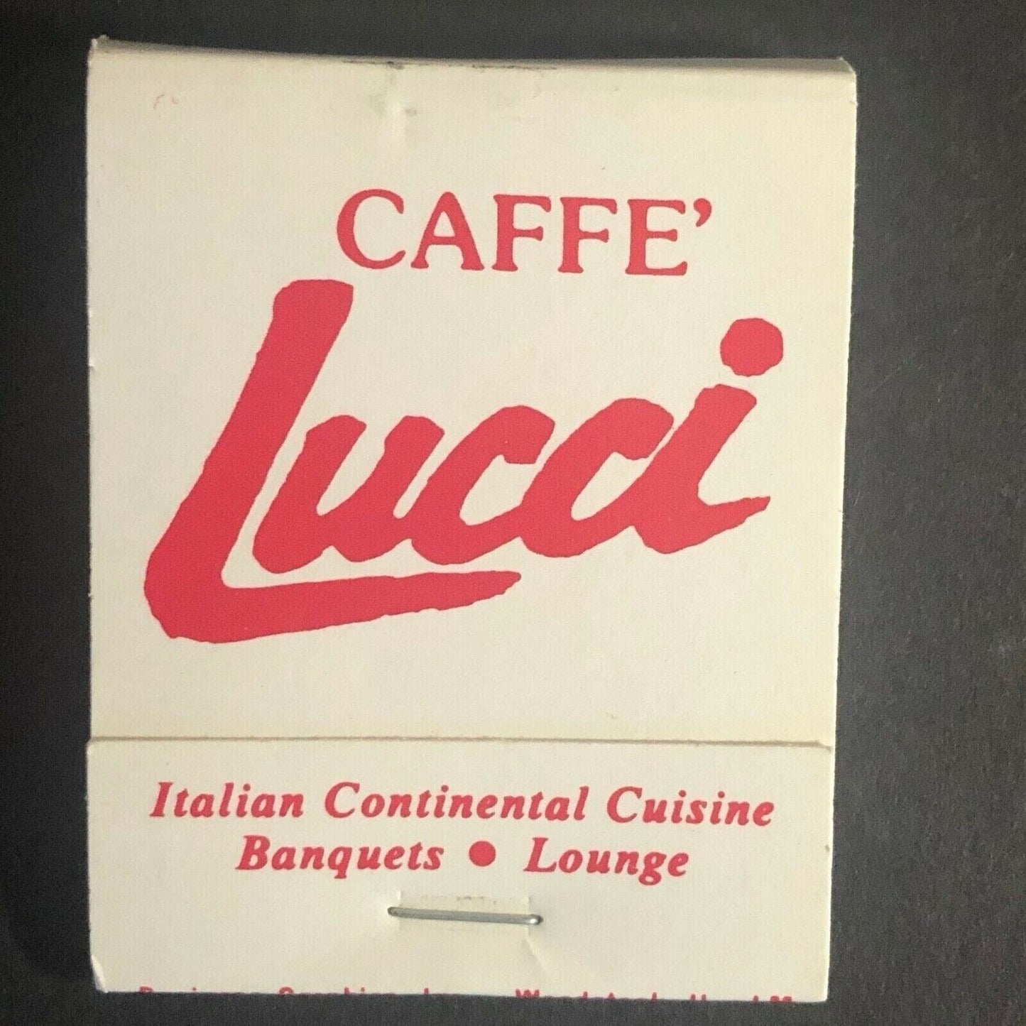 "Caffe' Lucci" Glenview, IL c1970's-80's Full Matchbook