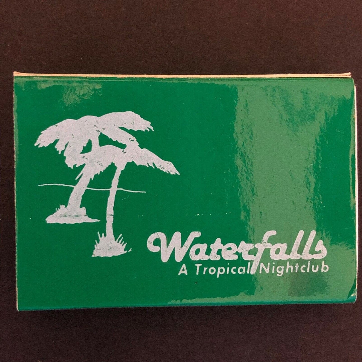 c1990's Vintage Wooden Matchbox / Matchbook "Waterfalls Nightclub" Groton, CT