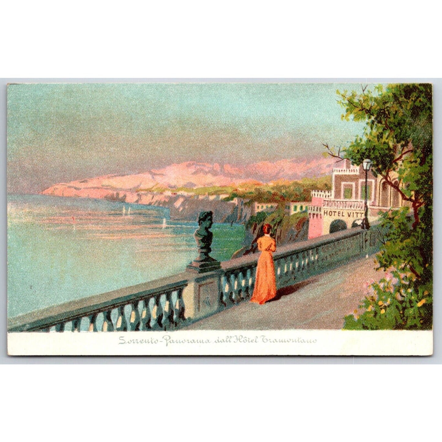 Italian Postcard Sorrento Panorama from the Hotel Tramontano 1901-1907 NP VGC