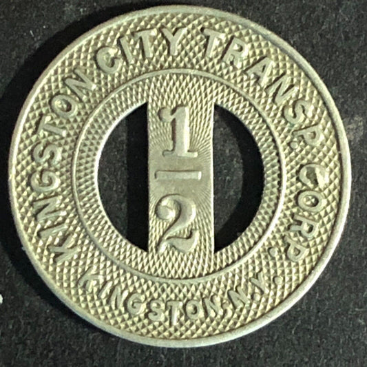 Kingston City Transp. Corp. (NY) WM G/F ½ One School Fare Transit Token - 20mm
