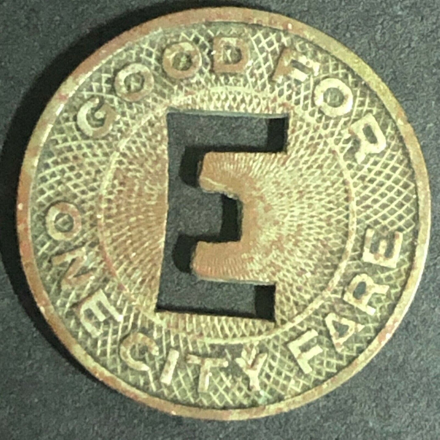 1940's 16mm E. St. Louis City Lines G/F One City Fare Transit Token ILL
