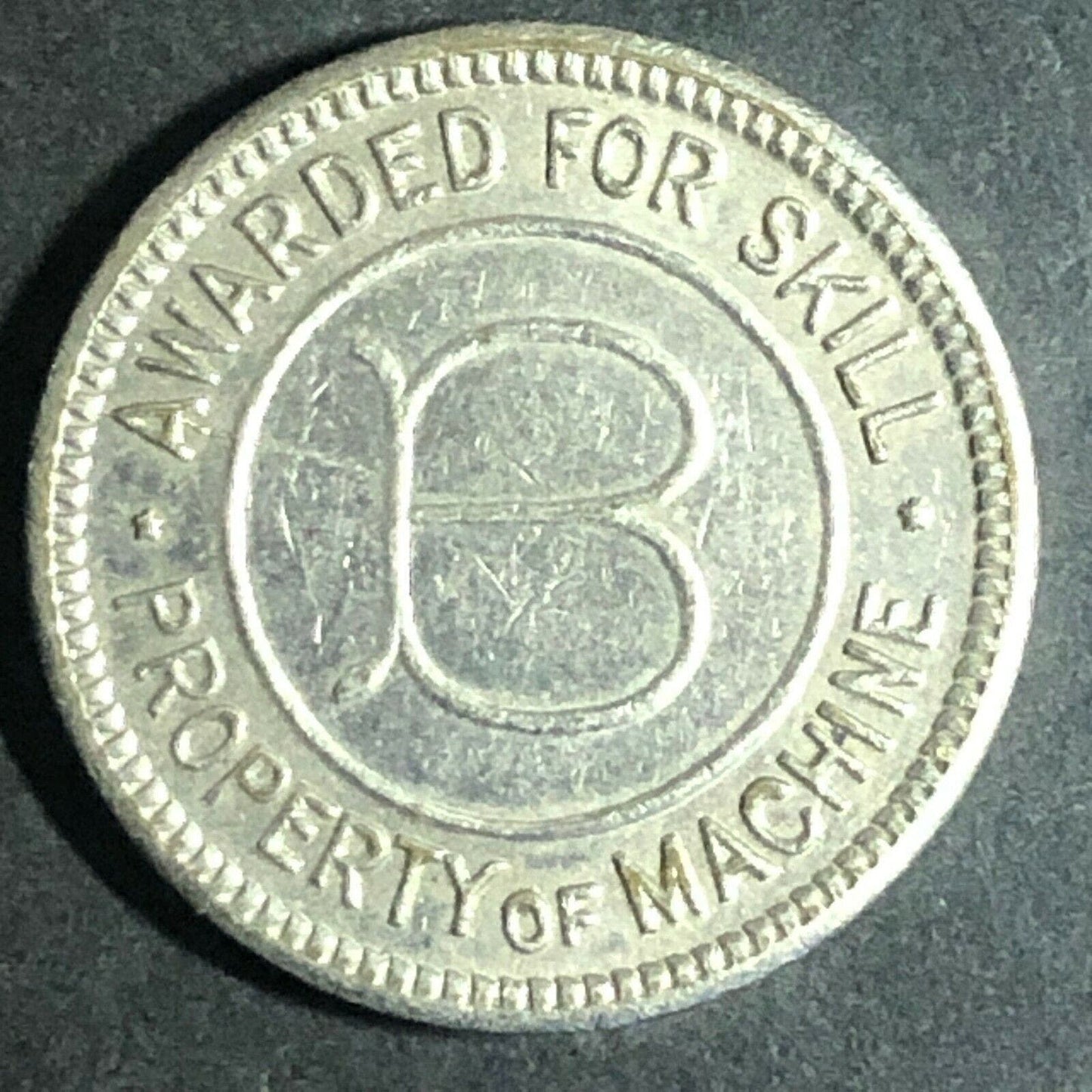 Vintage 20mm Plated Brass "Better Built By Buckley" -- w/ Large "B" Token